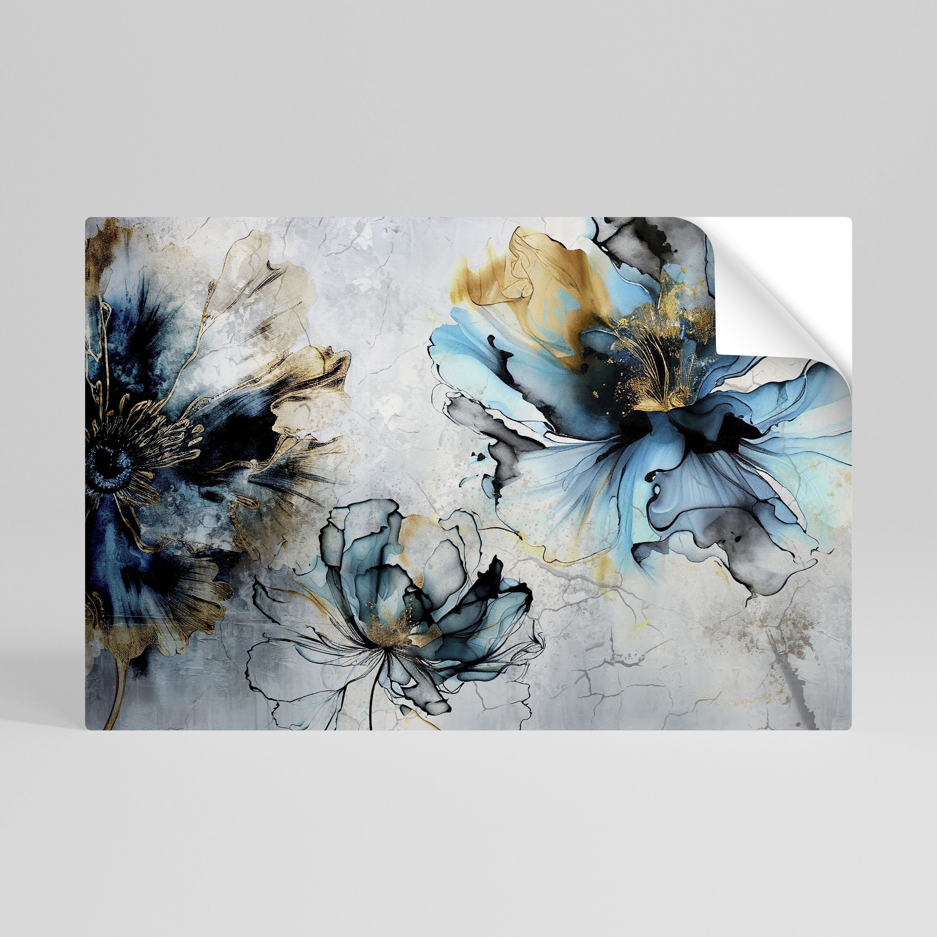 COBALT BLOSSOMS Peel and Stick Horizontal Poster