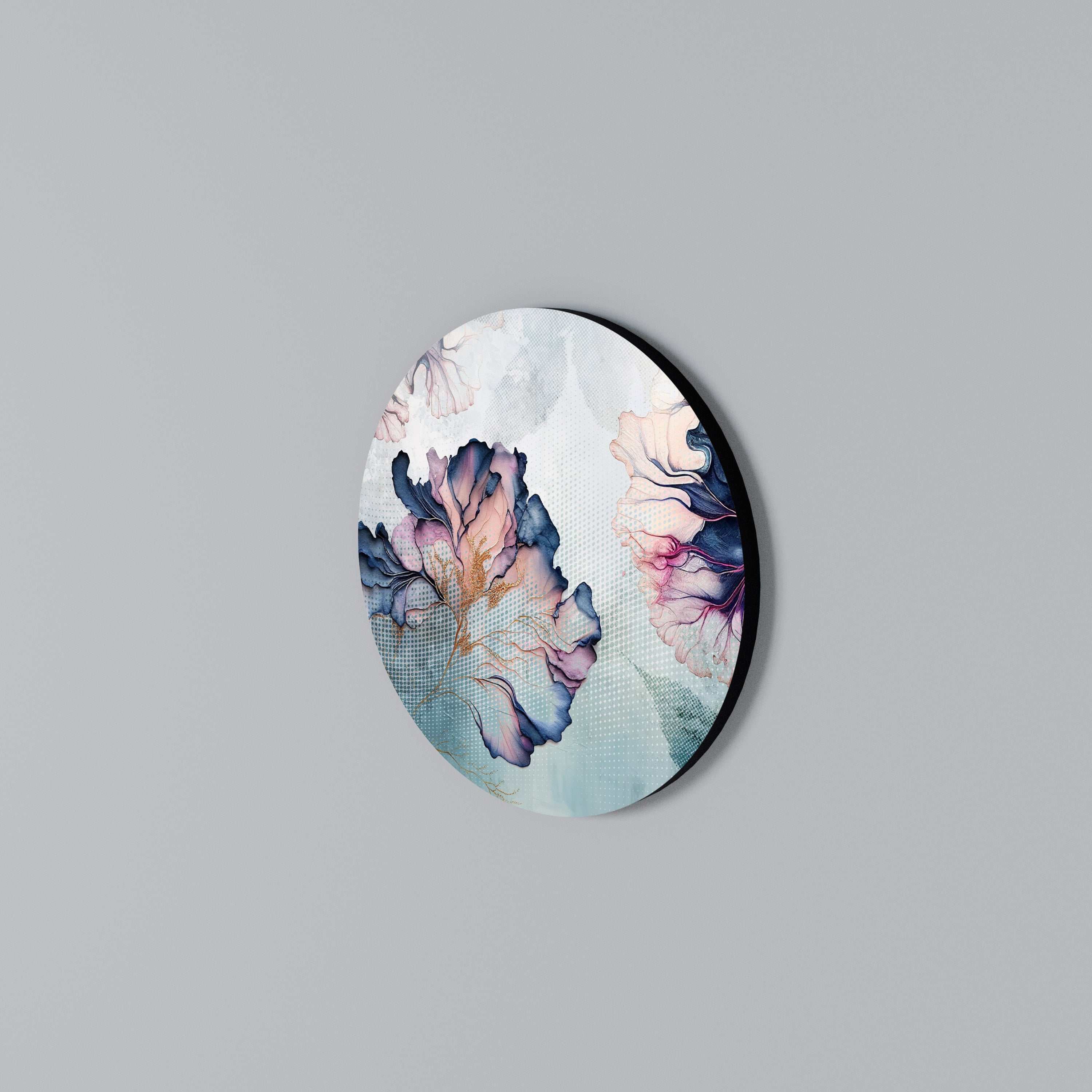 ICY BLOSSOMS Arte de Parede Redonda