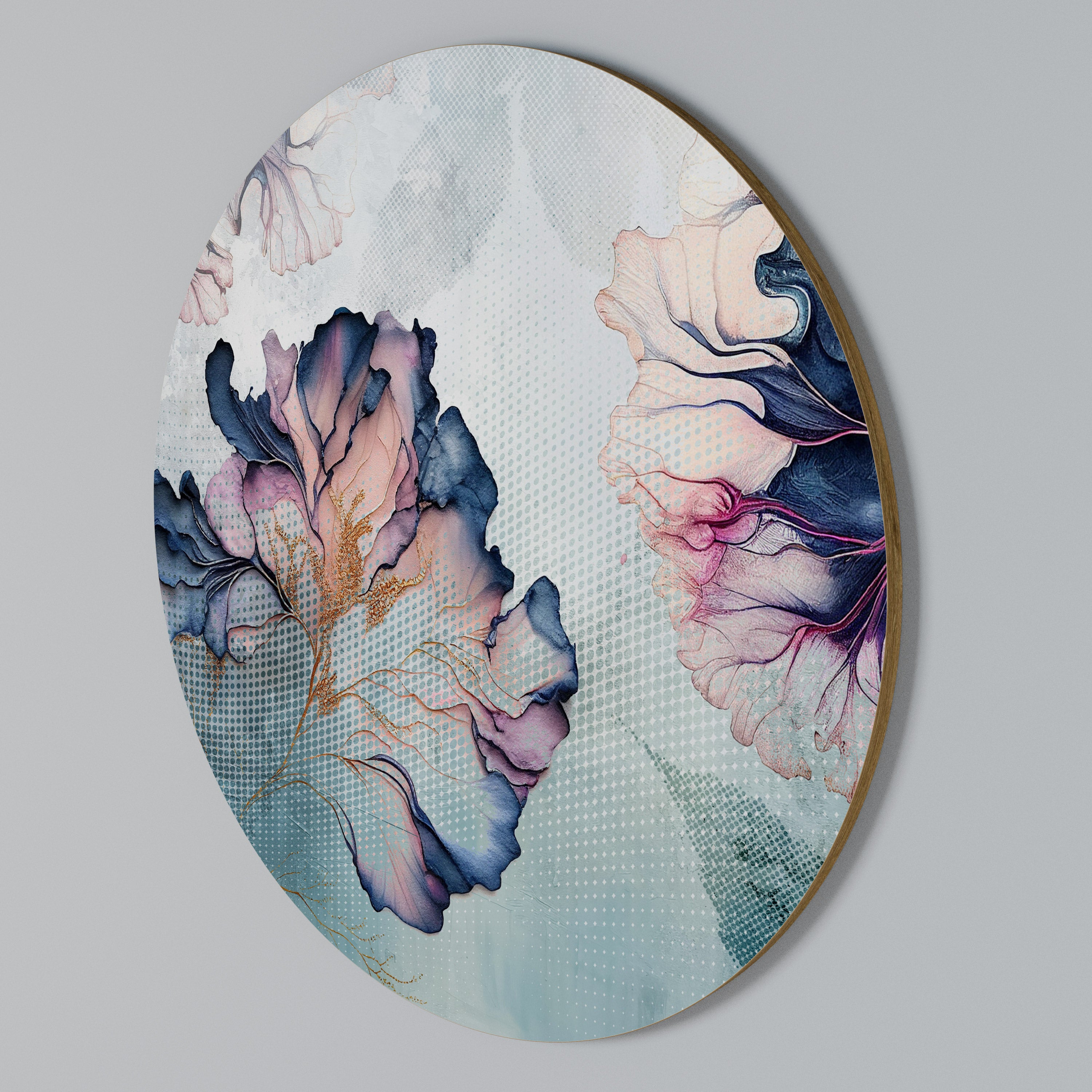ICY BLOSSOMS Arte de Parede Redonda