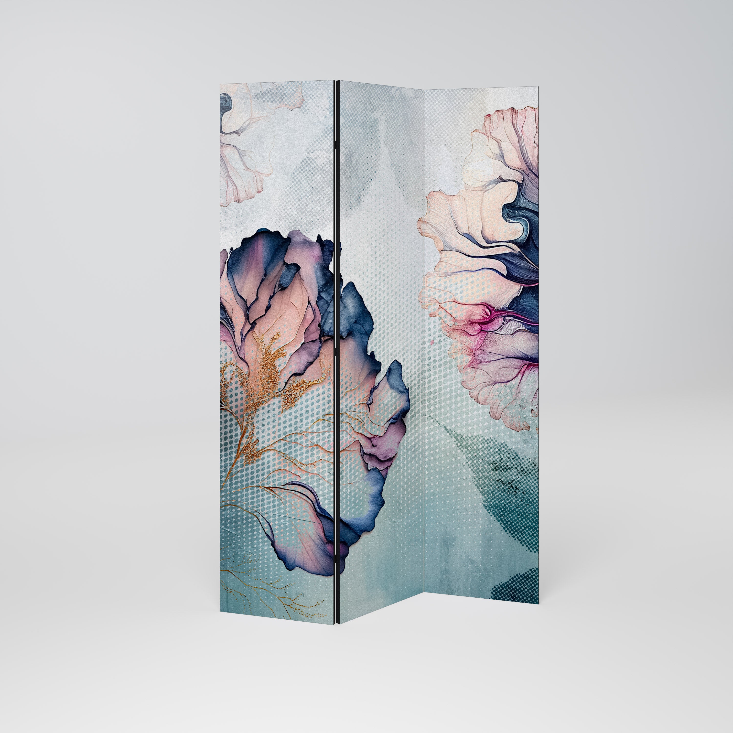 ICY BLOSSOMS 3-Panel Room Divider