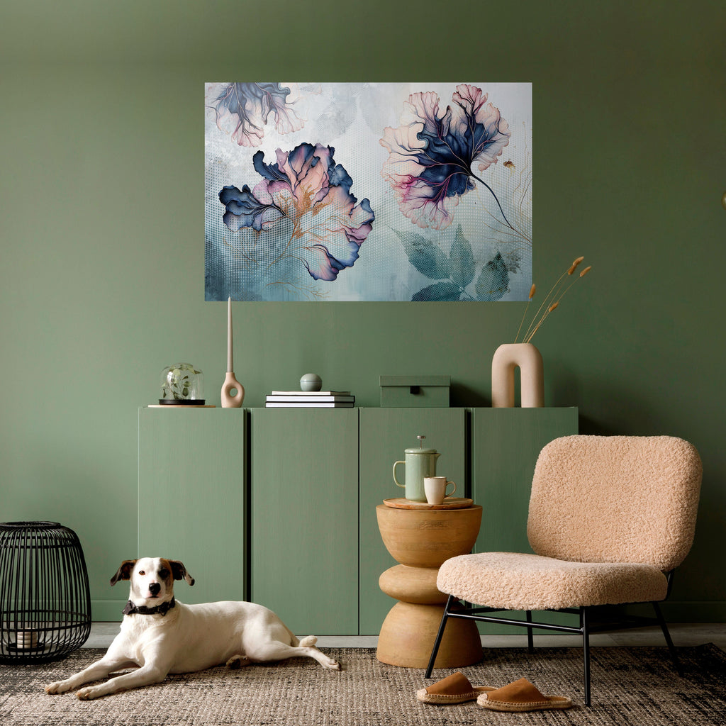 ICY BLOSSOMS Peel and Stick Horizontal Poster