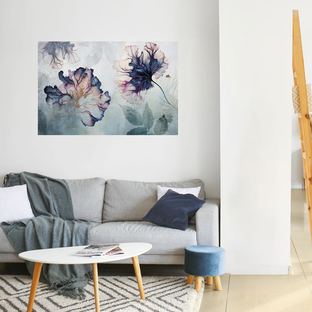 ICY BLOSSOMS Peel and Stick Horizontal Poster