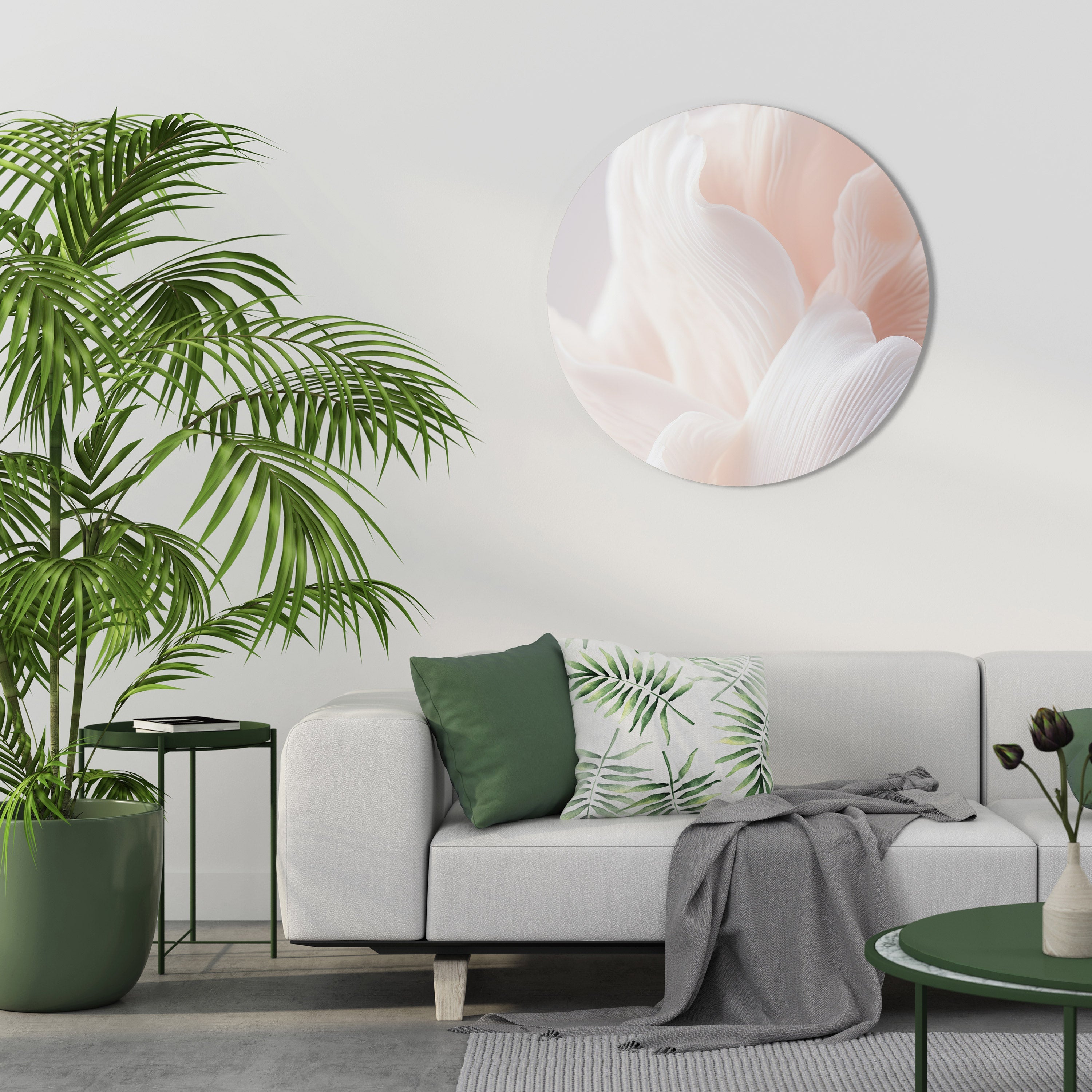 DELICATE PINK HARMONY Quadro Redondo Decorativo
