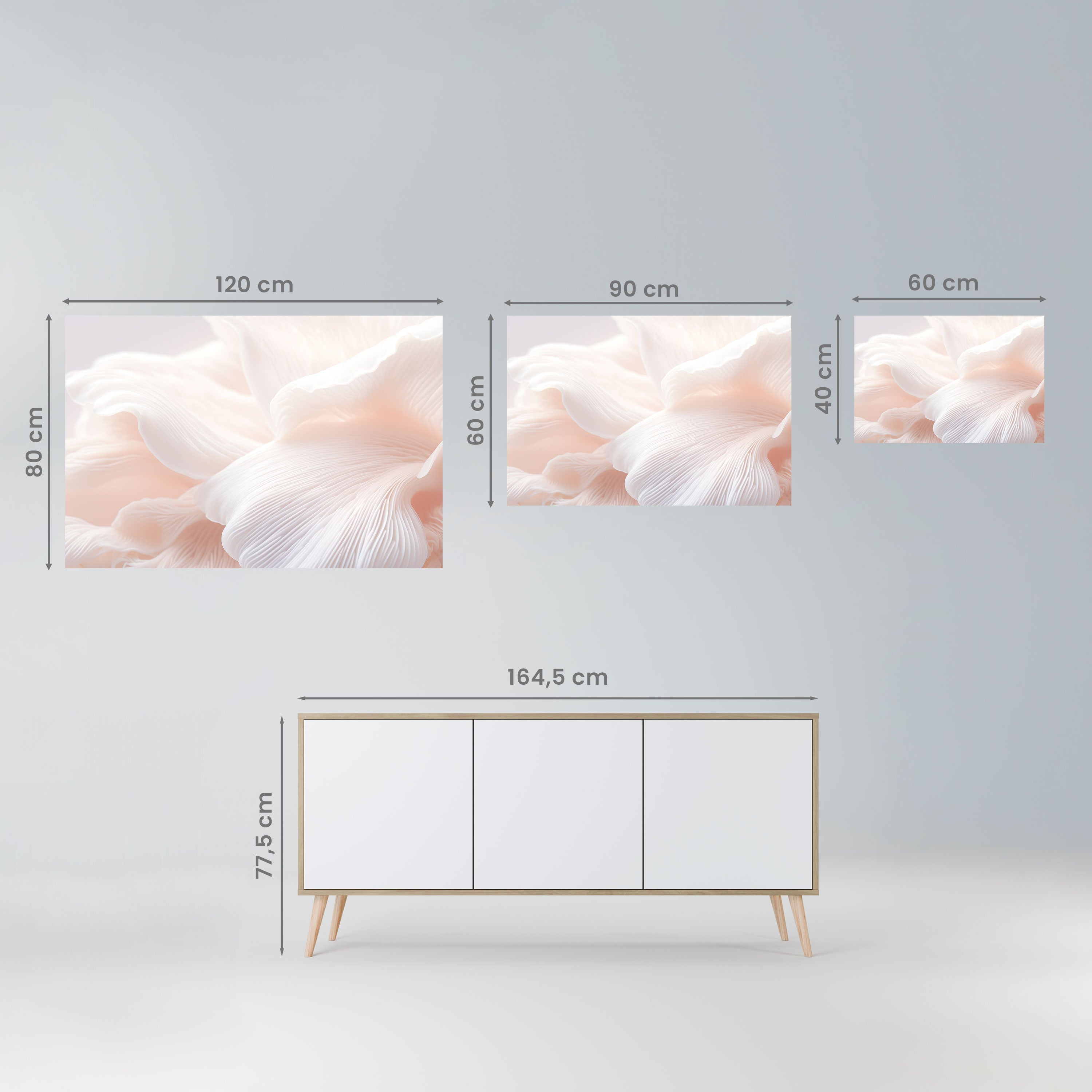 DELICATE PINK HARMONY Peel and Stick Horizontal Poster