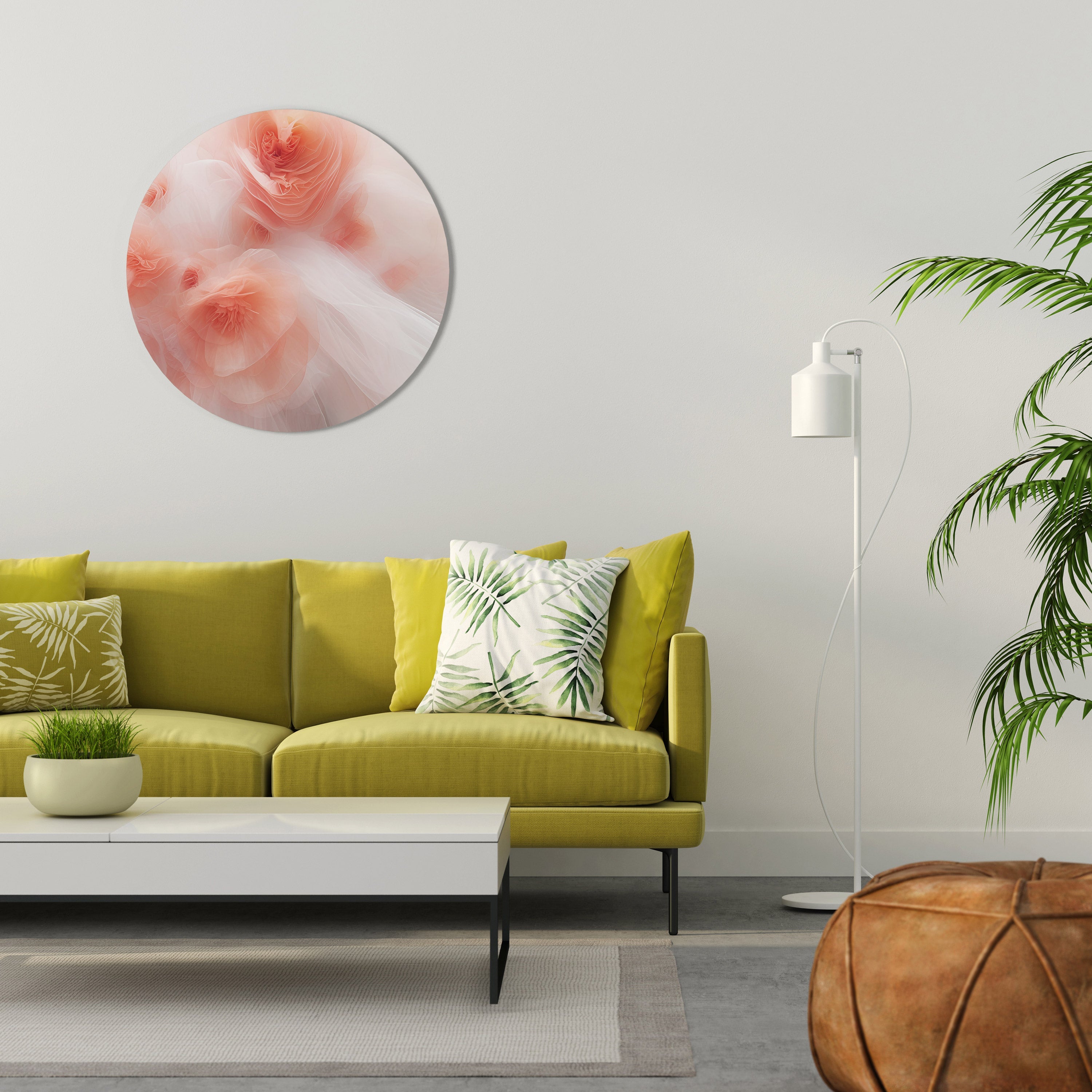 TENDER BLOSSOM VEIL Round Wall Art