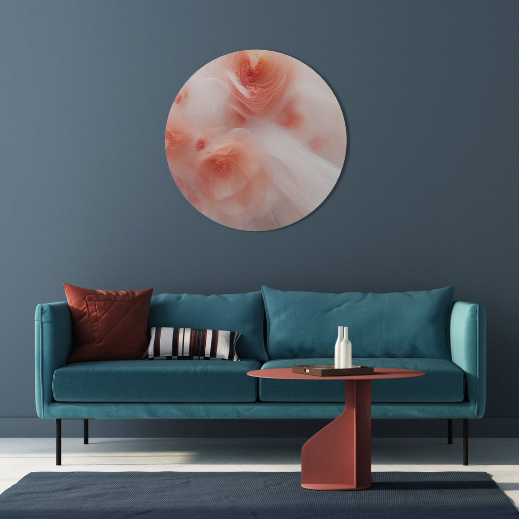 TENDER BLOSSOM VEIL Round Wall Art