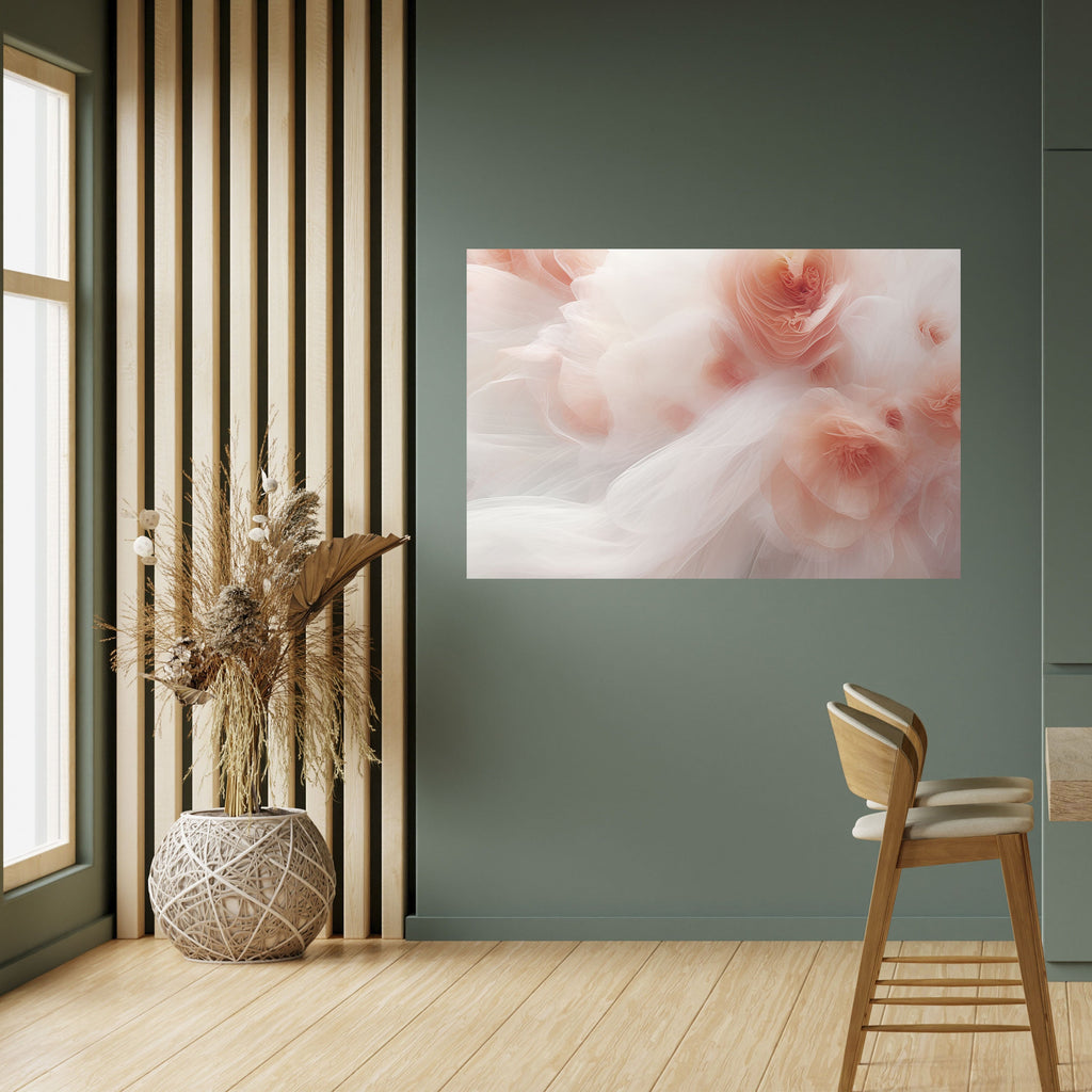 TENDER BLOSSOM VEIL Peel and Stick Horizontal Poster