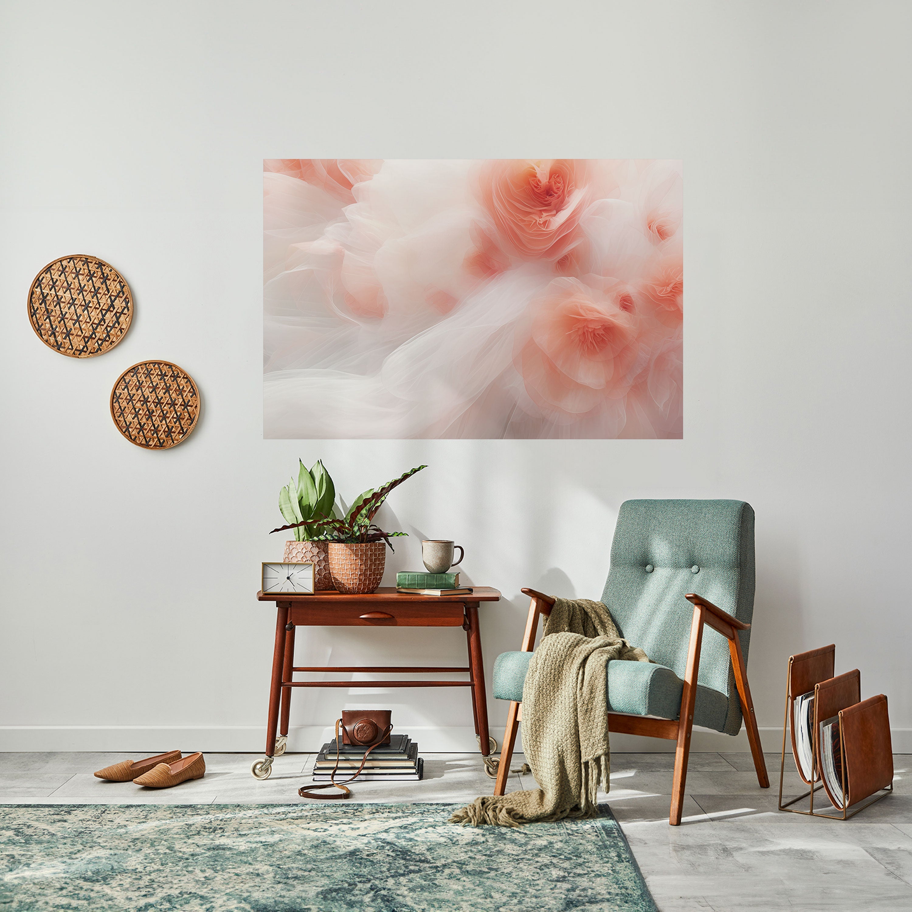 TENDER BLOSSOM VEIL Peel and Stick Horizontal Poster