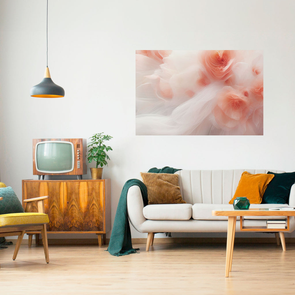 TENDER BLOSSOM VEIL Peel and Stick Horizontal Poster