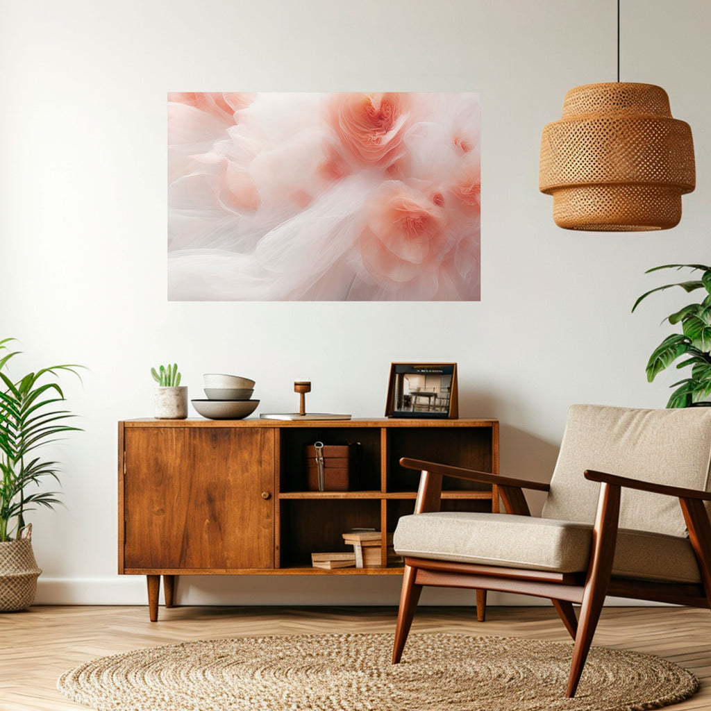 TENDER BLOSSOM VEIL Peel and Stick Horizontal Poster