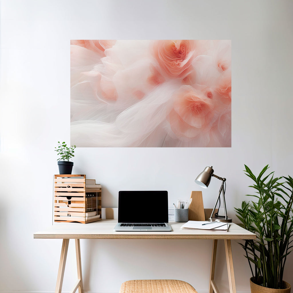 TENDER BLOSSOM VEIL Peel and Stick Horizontal Poster