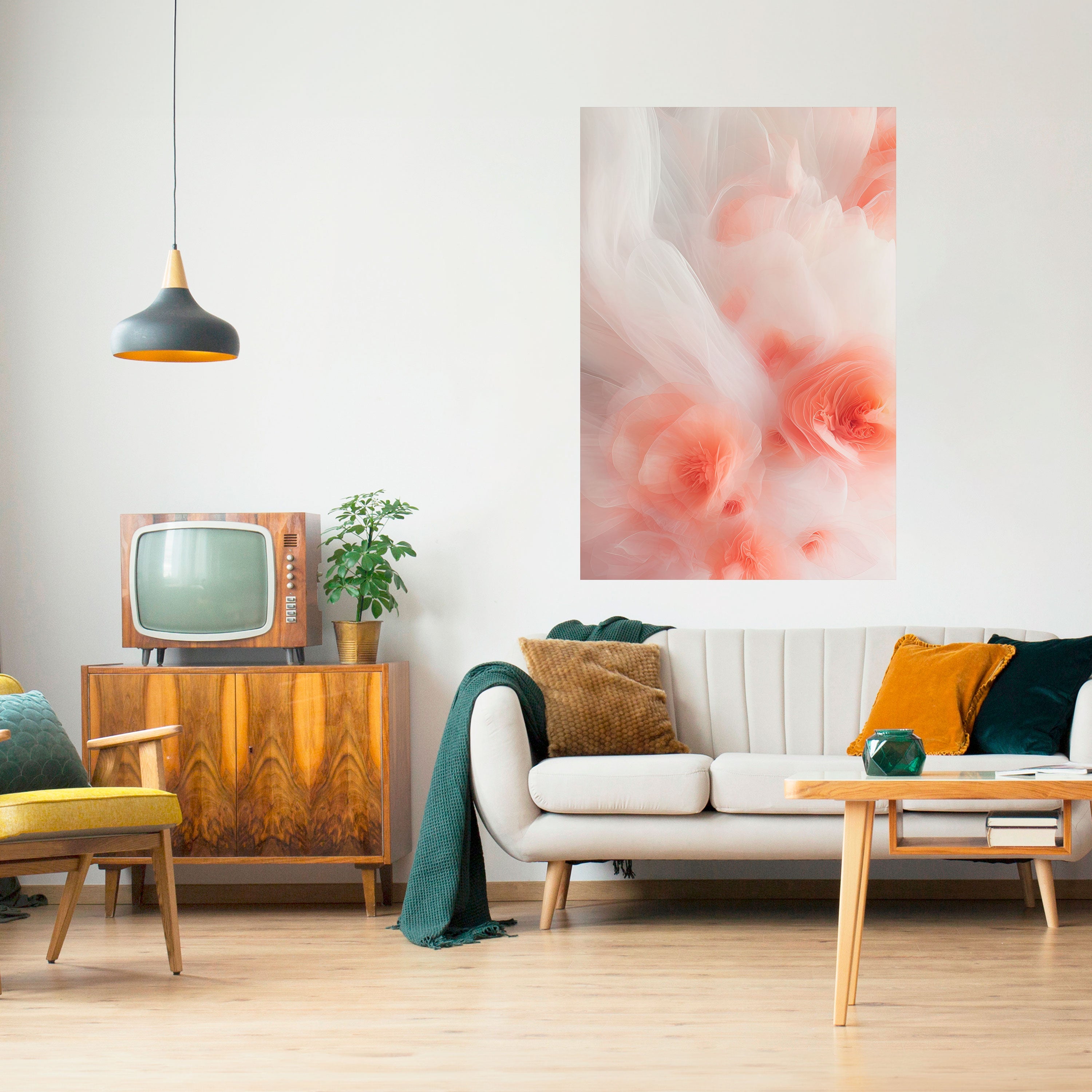 TENDER BLOSSOM VEIL Peel and Stick Vertical Poster