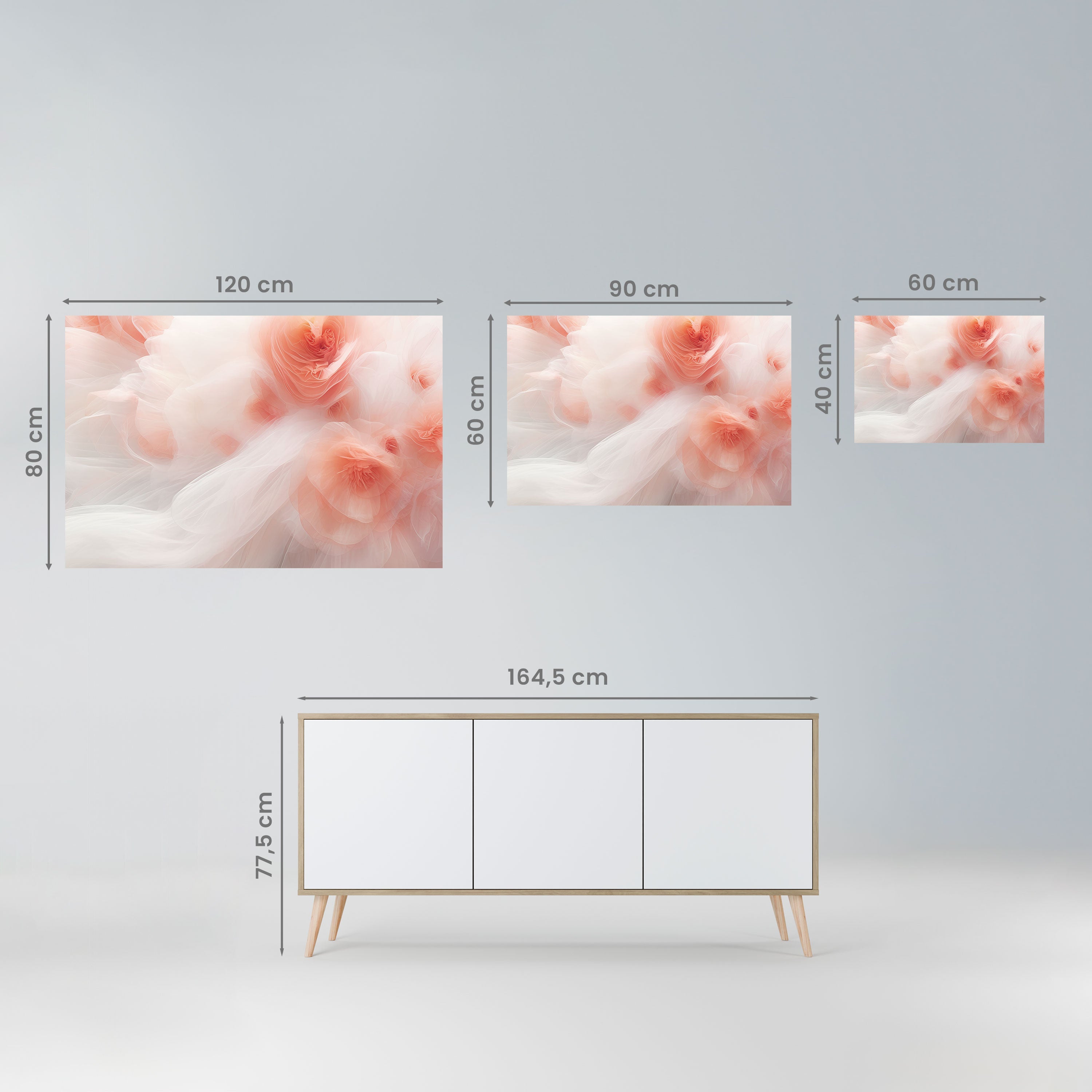 TENDER BLOSSOM VEIL Peel and Stick Horizontal Poster