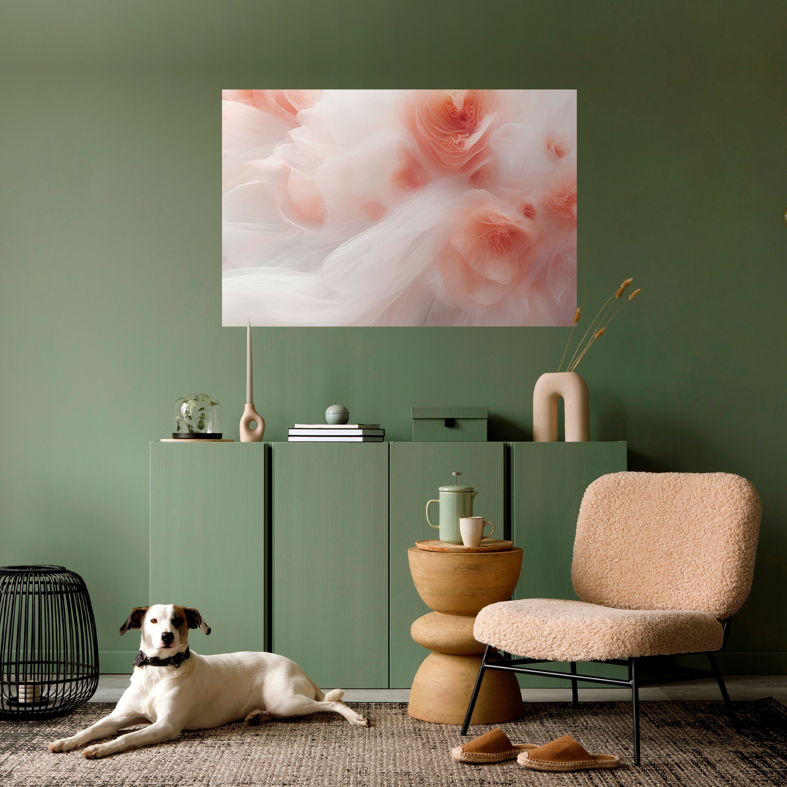 TENDER BLOSSOM VEIL Peel and Stick Horizontal Poster