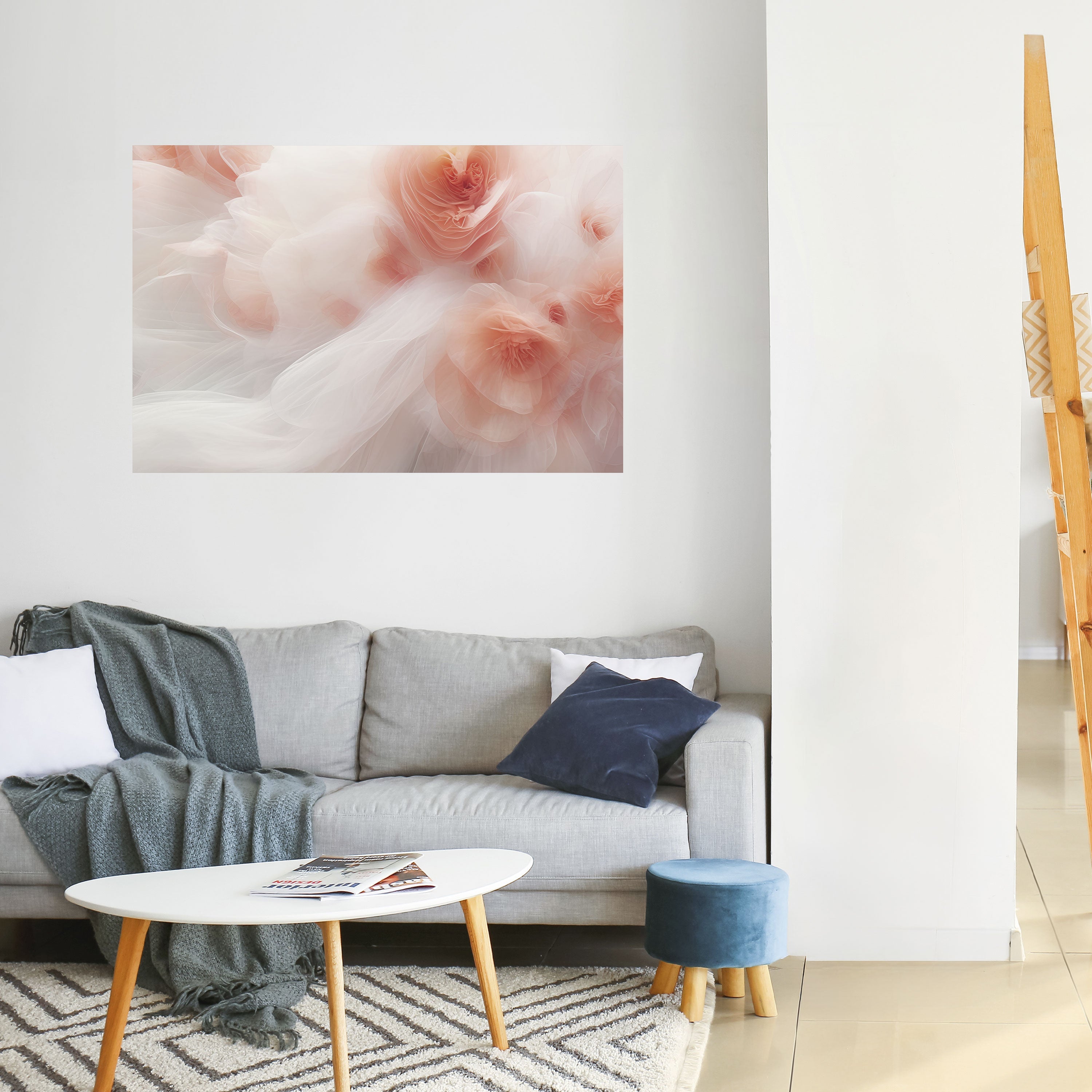 TENDER BLOSSOM VEIL Peel and Stick Horizontal Poster