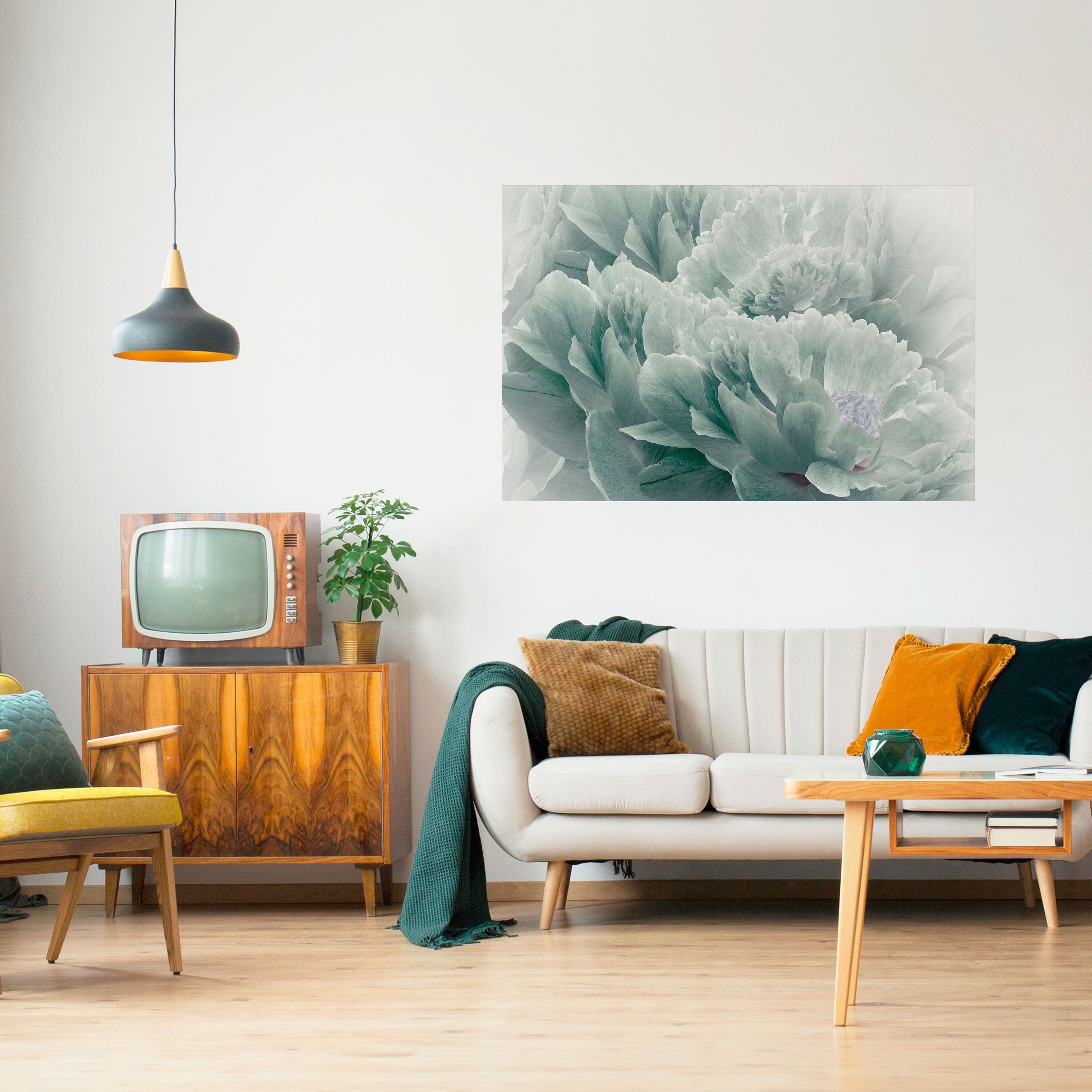 TREE PEONIES Peel and Stick Horizontal Poster