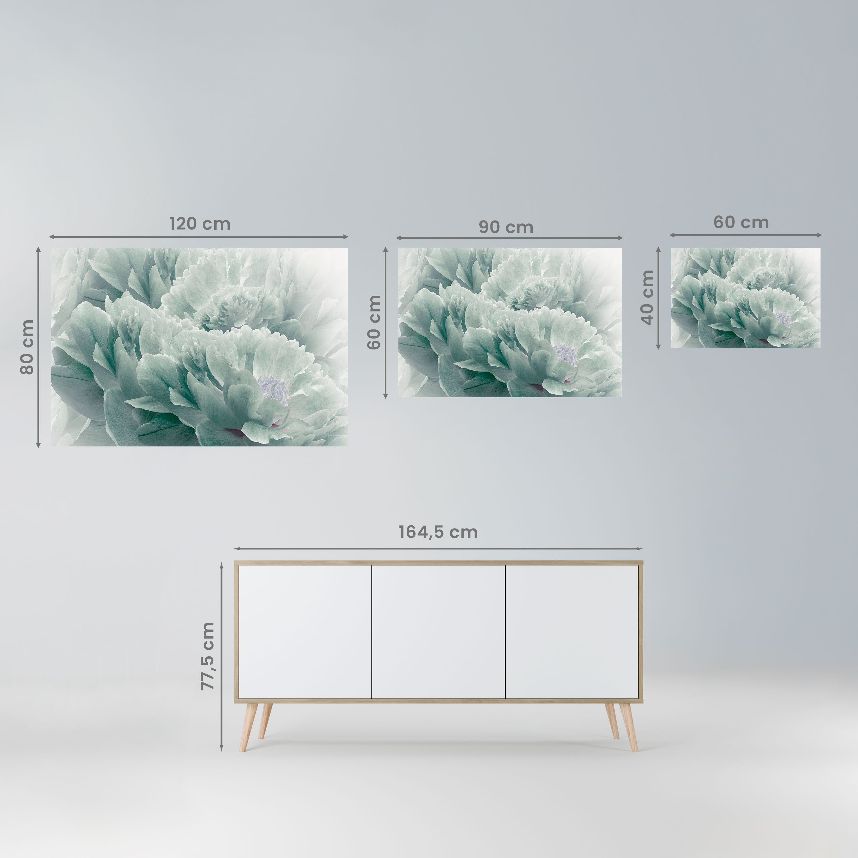 TREE PEONIES Peel and Stick Horizontal Poster