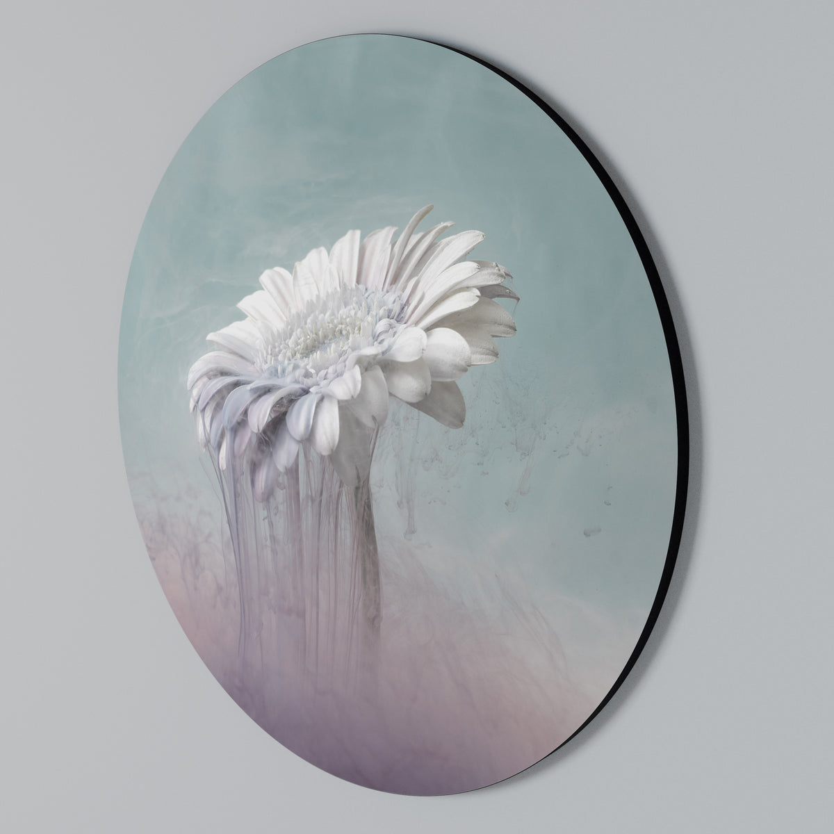 MELTING GERBERA Arte de Parede Redonda