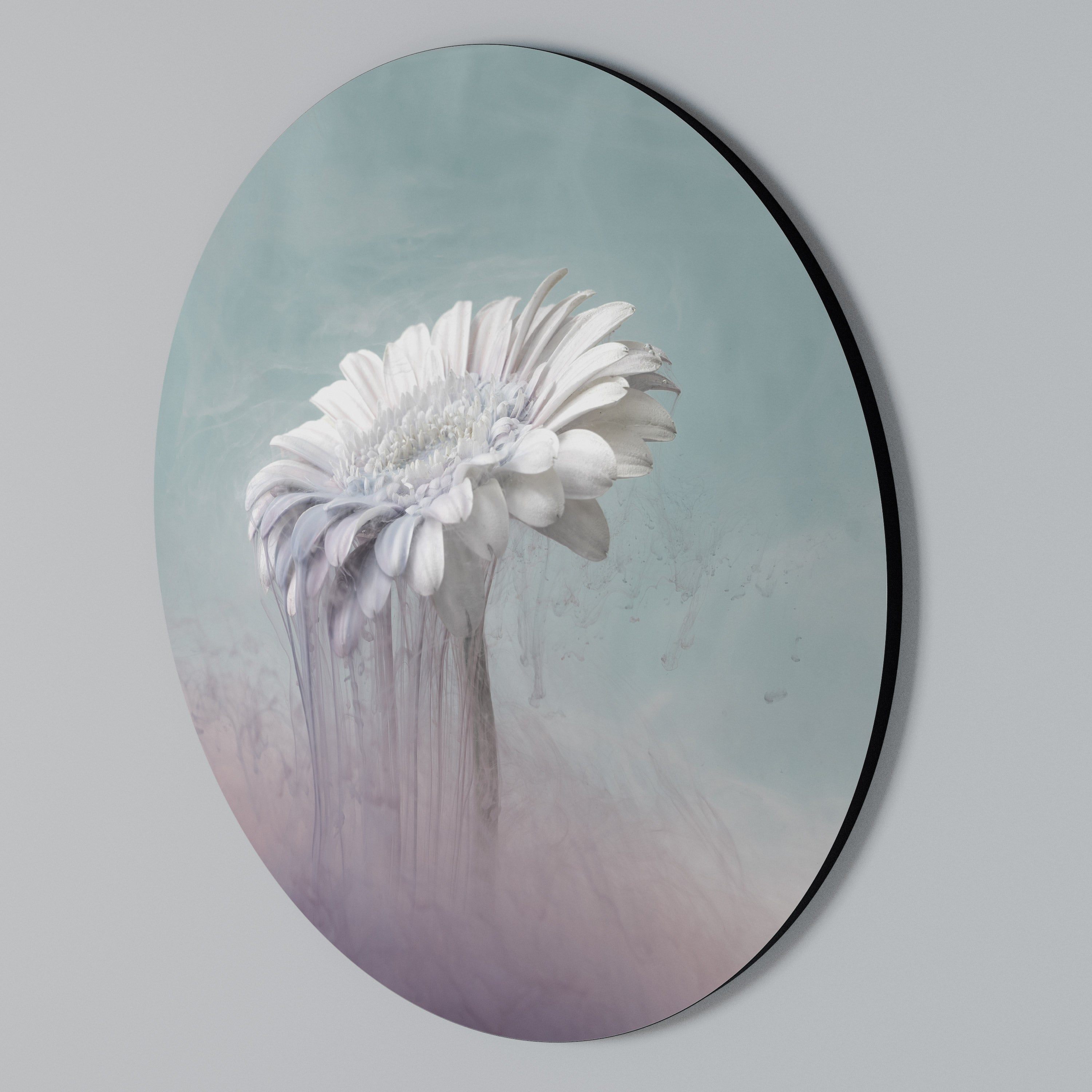 MELTING GERBERA Arte de Parede Redonda