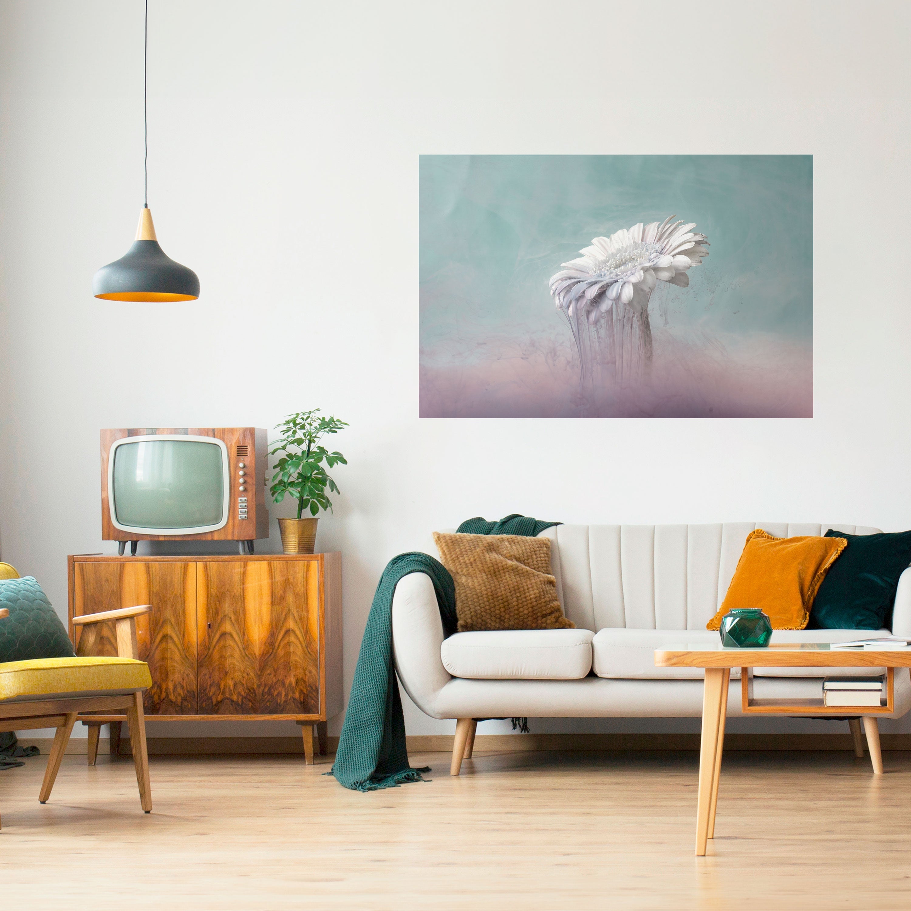 MELTING GERBERA Peel and Stick Horizontal Poster