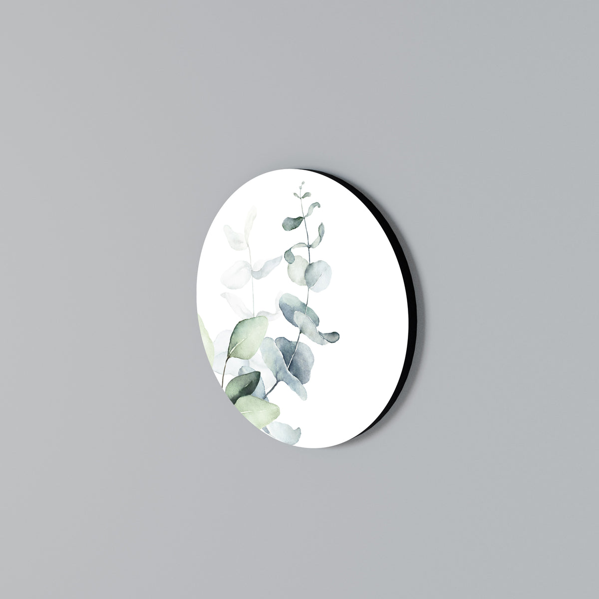 AQUA LEAF SYMPHONY Round Wall Art