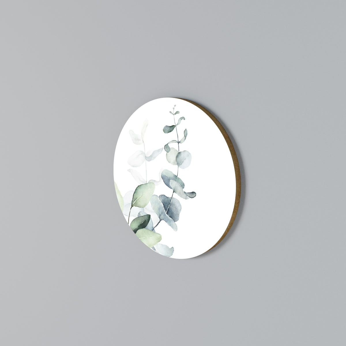 AQUA LEAF SYMPHONY Round Wall Art