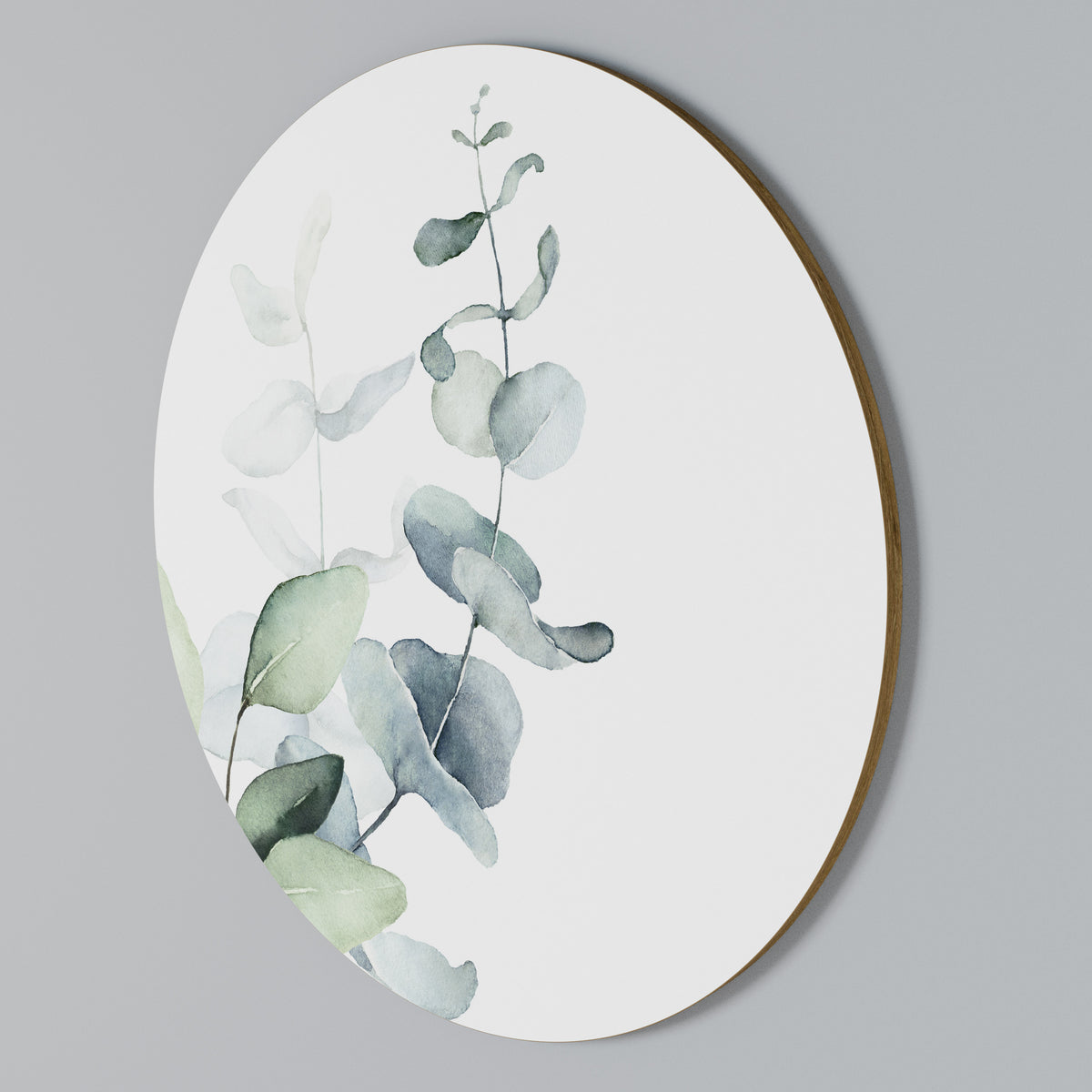 AQUA LEAF SYMPHONY Round Wall Art