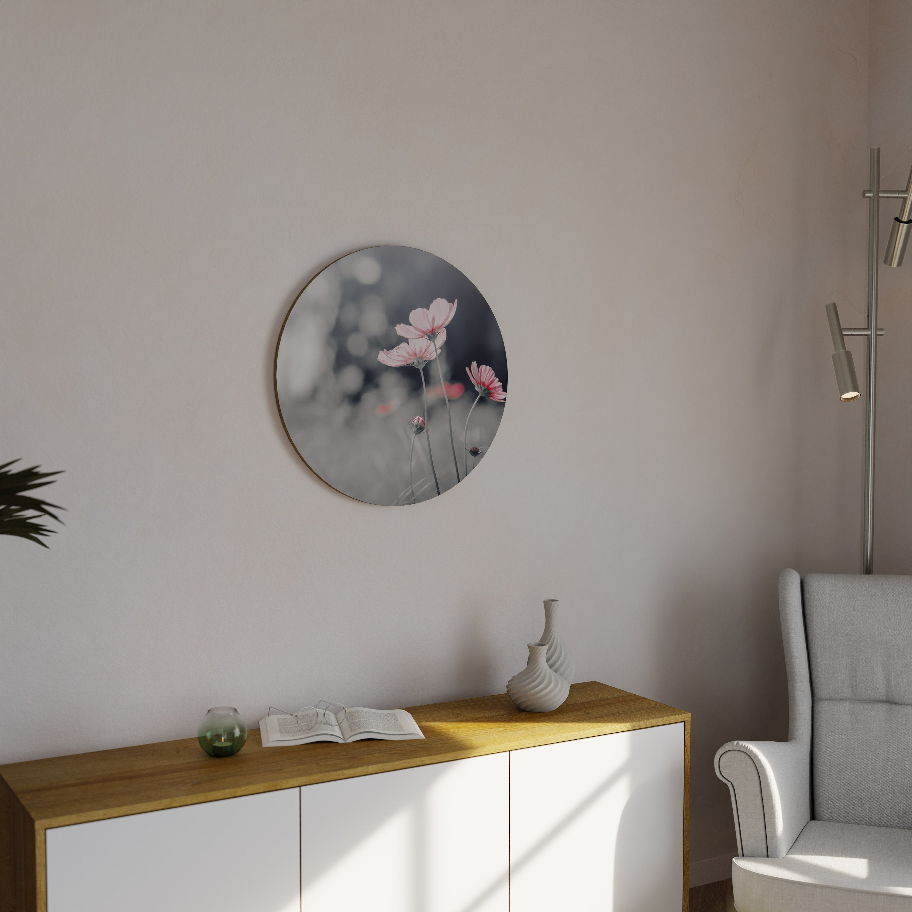 SUBTLE PETAL DANCE Quadro Redondo Decorativo