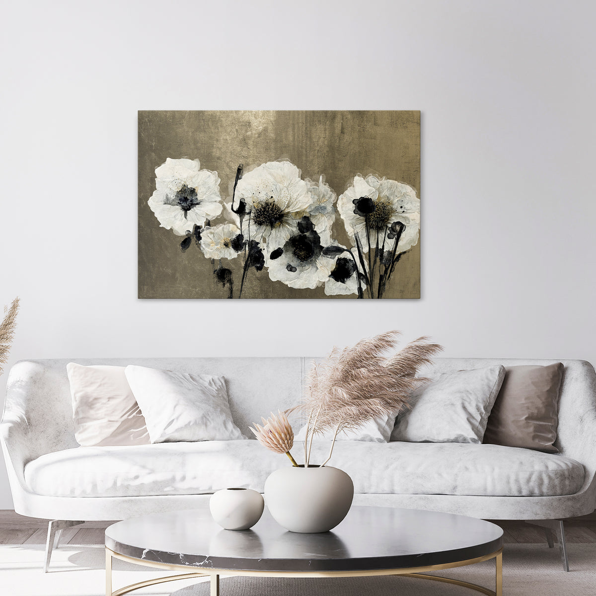 HARMONY IN WHITE Horizontal Canvas Print