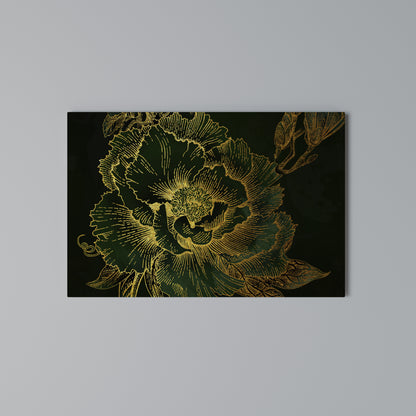 MIDNIGHT FLORAL GLIMMER Horizontal Canvas Print