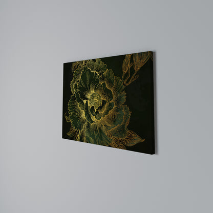 MIDNIGHT FLORAL GLIMMER Horizontal Canvas Print