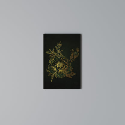 MIDNIGHT FLORAL GLIMMER Quadro em tela vertical