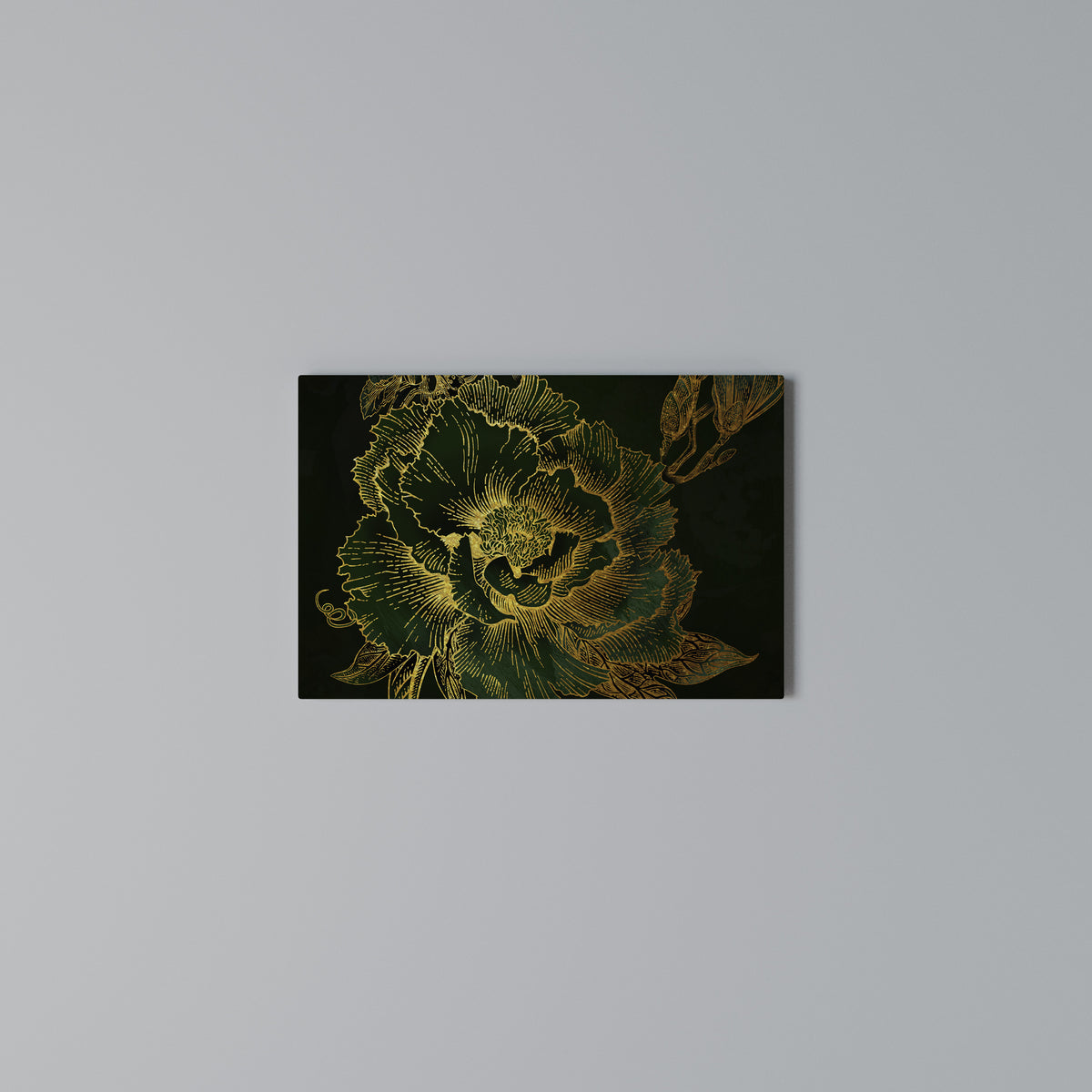 MIDNIGHT FLORAL GLIMMER Horizontal Canvas Print