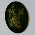 MIDNIGHT FLORAL GLIMMER Round Wall Art