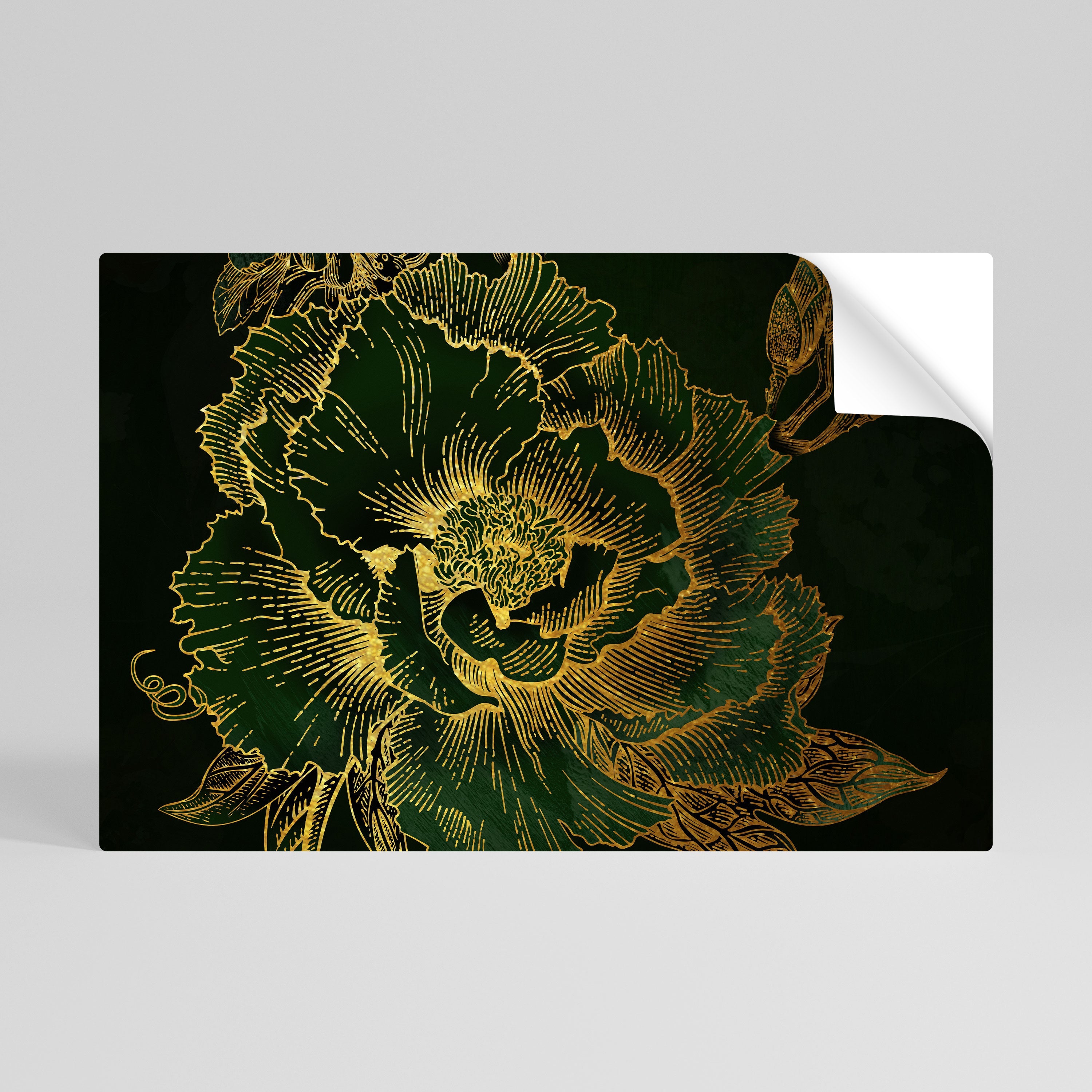 MIDNIGHT FLORAL GLIMMER Peel and Stick Horizontal Poster