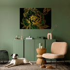 MIDNIGHT FLORAL GLIMMER Peel and Stick Horizontal Poster