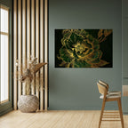 MIDNIGHT FLORAL GLIMMER Peel and Stick Horizontal Poster