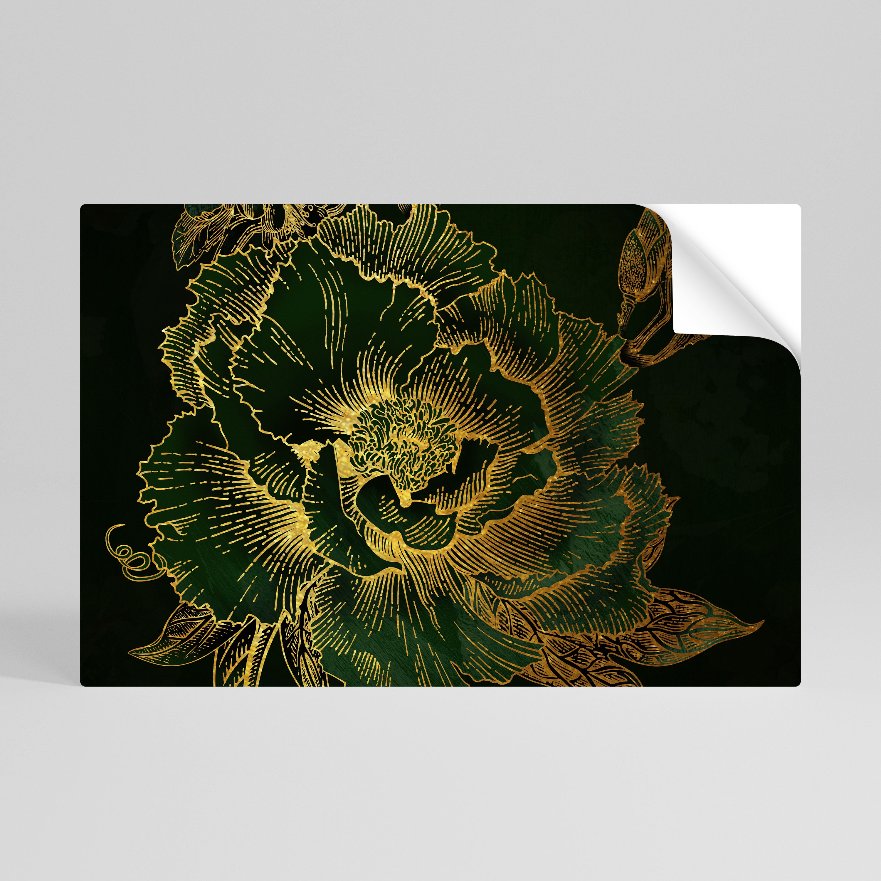 MIDNIGHT FLORAL GLIMMER Póster Autocolante Horizontal