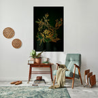 MIDNIGHT FLORAL GLIMMER Poster Vertical Autocolante