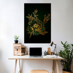 MIDNIGHT FLORAL GLIMMER Poster Vertical Autocolante