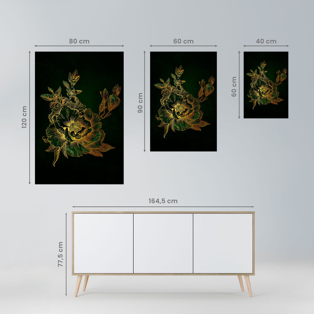 MIDNIGHT FLORAL GLIMMER Poster Vertical Autocolante
