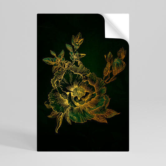 MIDNIGHT FLORAL GLIMMER Póster Autocolante Vertical