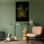 MIDNIGHT FLORAL GLIMMER Poster Vertical Autocolante