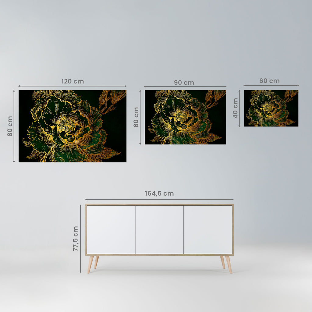 MIDNIGHT FLORAL GLIMMER Peel and Stick Horizontal Poster