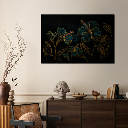 EMBERED BLOOM Horizontal Canvas Print