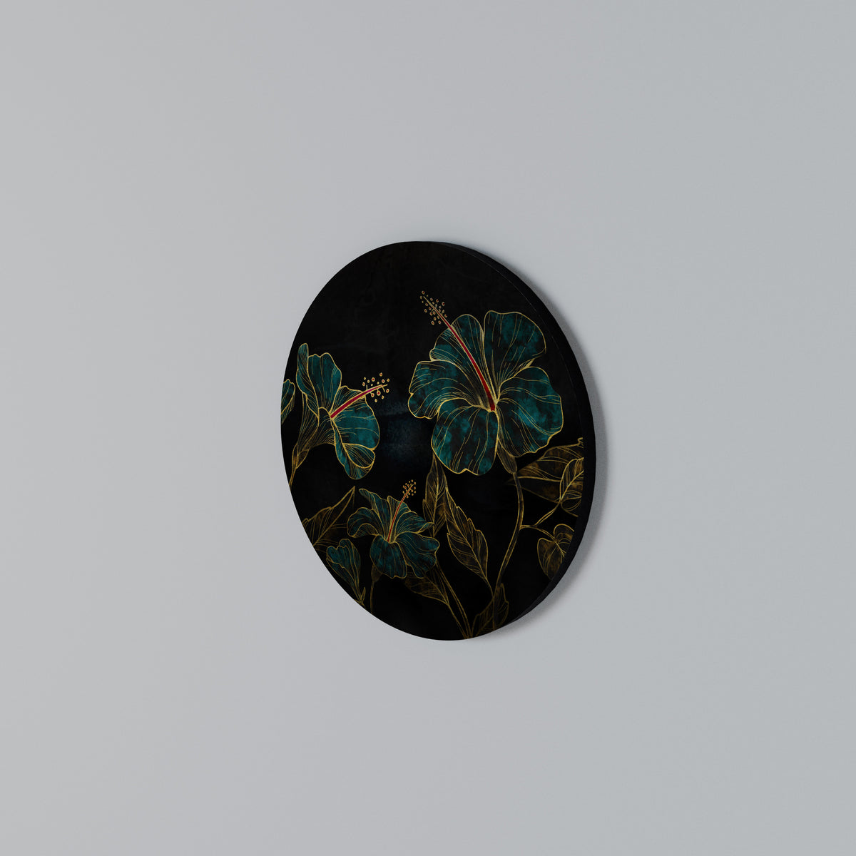 EMBERED BLOOM Round Wall Art