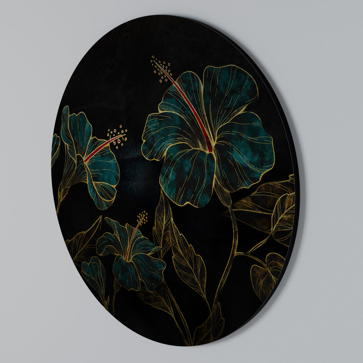 EMBERED BLOOM Round Wall Art