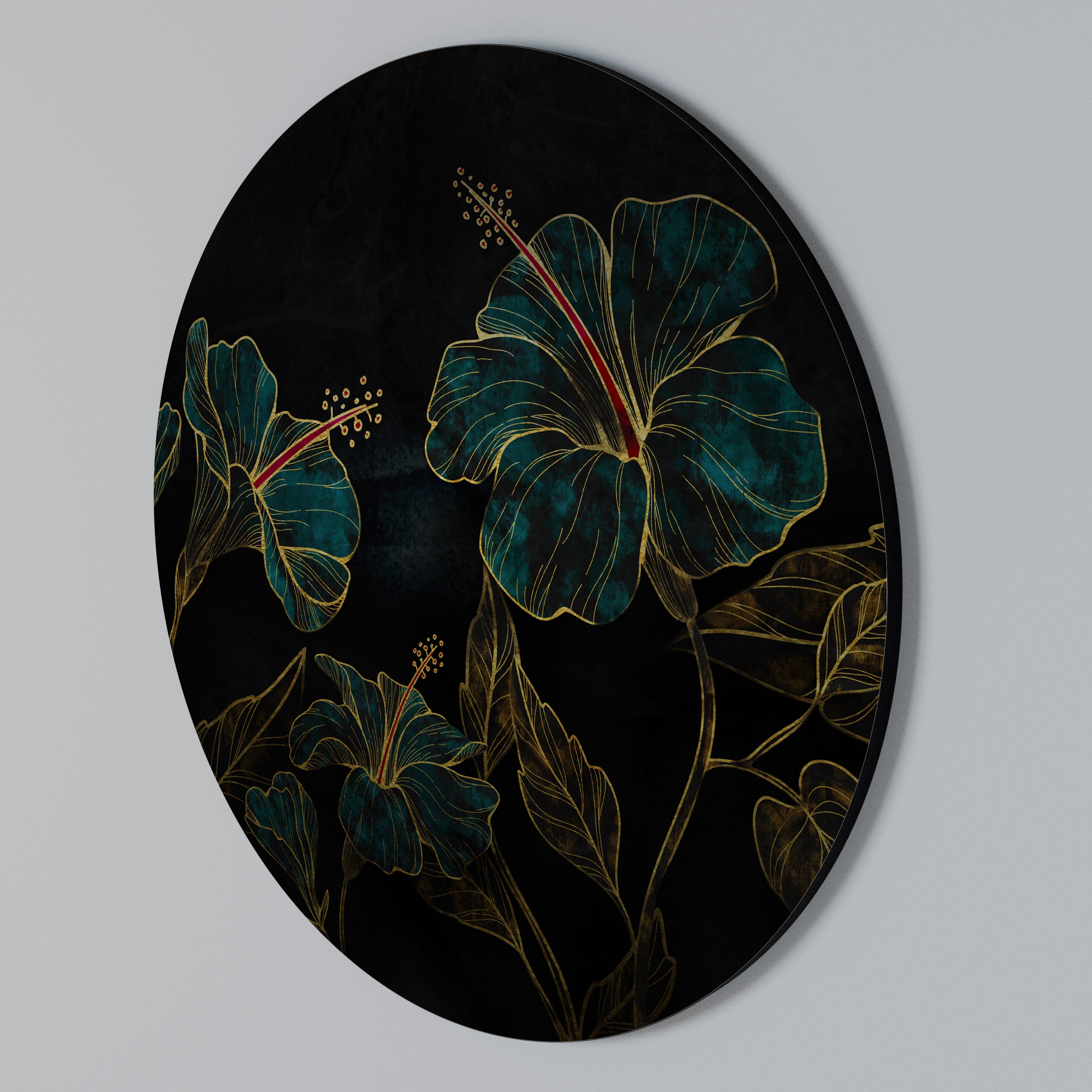 EMBERED BLOOM Arte de Parede Redonda
