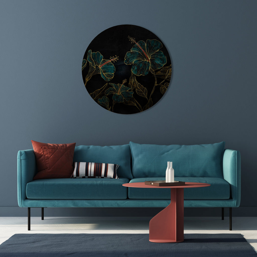 EMBERED BLOOM Quadro Redondo Decorativo