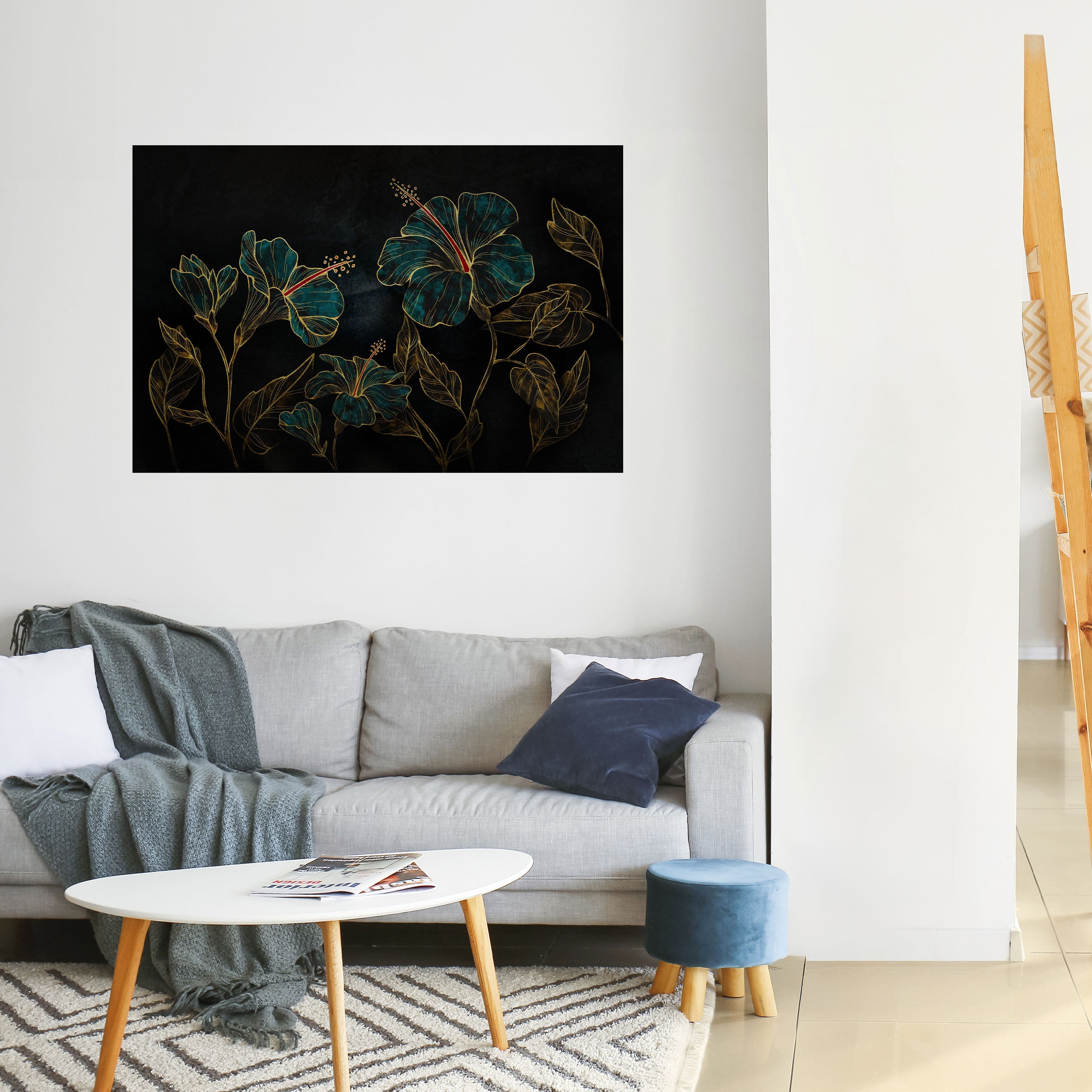 EMBERED BLOOM Peel and Stick Horizontal Poster